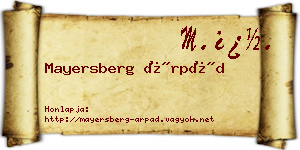 Mayersberg Árpád névjegykártya